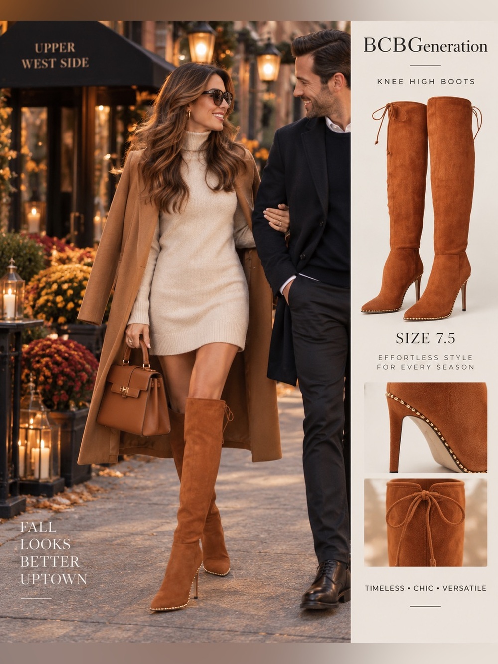 BCBGeneration Women's Tall Knee High Boot camel size 7.5